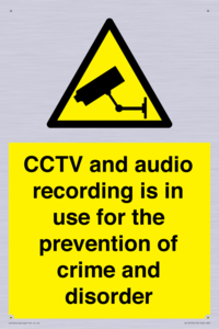 WT10554: CCTV and audio recording is in use for the prevention of crime and disorder