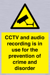 WT10554: CCTV and audio recording is in use for the prevention of crime and disorder