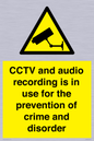 WT10554: CCTV and audio recording is in use for the prevention of crime and disorder
