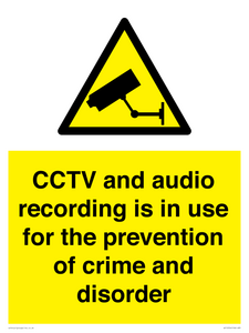 WT10554: CCTV and audio recording is in use for the prevention of crime and disorder