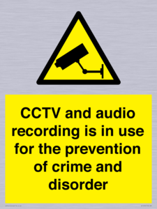 WT10554: CCTV and audio recording is in use for the prevention of crime and disorder