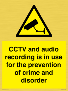 WT10554: CCTV and audio recording is in use for the prevention of crime and disorder