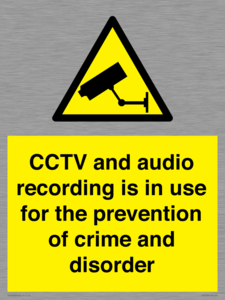 WT10554: CCTV and audio recording is in use for the prevention of crime and disorder