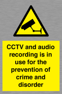 WT10554: CCTV and audio recording is in use for the prevention of crime and disorder
