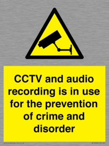 WT10554: CCTV and audio recording is in use for the prevention of crime and disorder