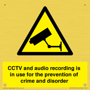 WT10554: CCTV and audio recording is in use for the prevention of crime and disorder