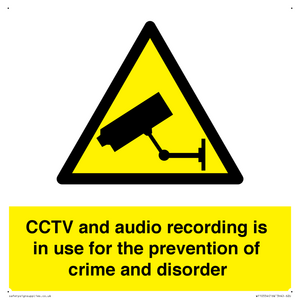 WT10554: CCTV and audio recording is in use for the prevention of crime and disorder