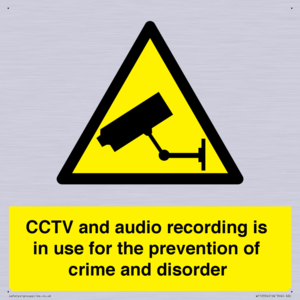 WT10554: CCTV and audio recording is in use for the prevention of crime and disorder