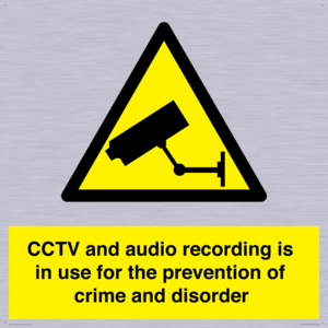 WT10554: CCTV and audio recording is in use for the prevention of crime and disorder