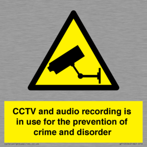 WT10554: CCTV and audio recording is in use for the prevention of crime and disorder