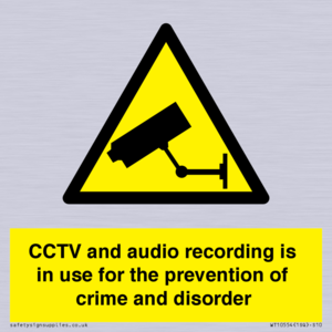 WT10554: CCTV and audio recording is in use for the prevention of crime and disorder