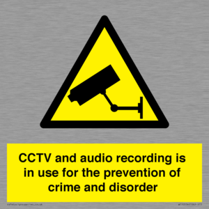 WT10554: CCTV and audio recording is in use for the prevention of crime and disorder