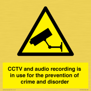 WT10554: CCTV and audio recording is in use for the prevention of crime and disorder