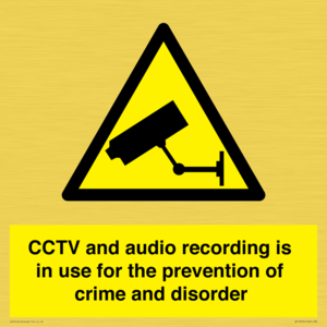WT10554: CCTV and audio recording is in use for the prevention of crime and disorder