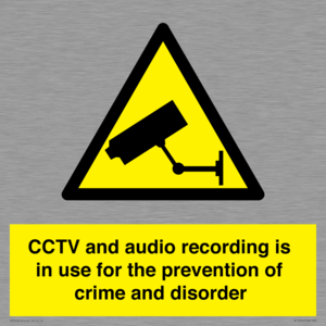 WT10554: CCTV and audio recording is in use for the prevention of crime and disorder