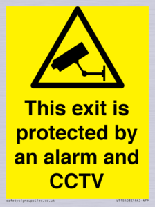 WT15403: This exit is protected by an alarm and CCTV