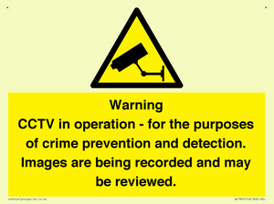 WT7855: Warning CCTV in operation - for the purposes of crime prevention and detection. Images are being recorded and may be reviewed.