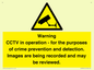 WT7855: Warning CCTV in operation - for the purposes of crime prevention and detection. Images are being recorded and may be reviewed.