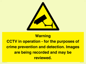 WT7855: Warning CCTV in operation - for the purposes of crime prevention and detection. Images are being recorded and may be reviewed.