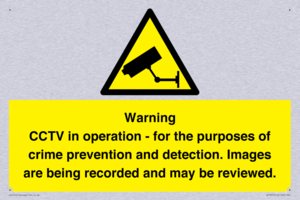 WT7855: Warning CCTV in operation - for the purposes of crime prevention and detection. Images are being recorded and may be reviewed.
