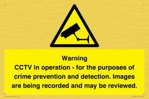 WT7855: Warning CCTV in operation - for the purposes of crime prevention and detection. Images are being recorded and may be reviewed.