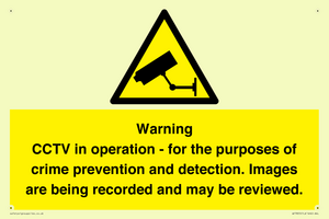 WT7855: Warning CCTV in operation - for the purposes of crime prevention and detection. Images are being recorded and may be reviewed.