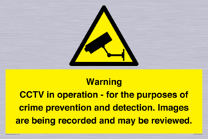 WT7855: Warning CCTV in operation - for the purposes of crime prevention and detection. Images are being recorded and may be reviewed.