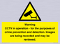 WT7855: Warning CCTV in operation - for the purposes of crime prevention and detection. Images are being recorded and may be reviewed.