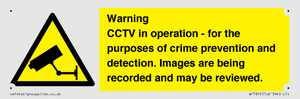 WT7855: Warning CCTV in operation - for the purposes of crime prevention and detection. Images are being recorded and may be reviewed.