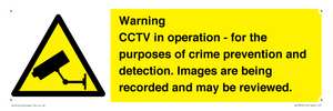 WT7855: Warning CCTV in operation - for the purposes of crime prevention and detection. Images are being recorded and may be reviewed.