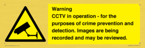 WT7855: Warning CCTV in operation - for the purposes of crime prevention and detection. Images are being recorded and may be reviewed.