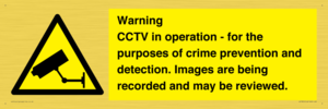 WT7855: Warning CCTV in operation - for the purposes of crime prevention and detection. Images are being recorded and may be reviewed.