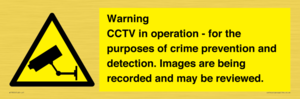 WT7855: Warning CCTV in operation - for the purposes of crime prevention and detection. Images are being recorded and may be reviewed.