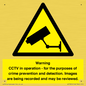 WT7855: Warning CCTV in operation - for the purposes of crime prevention and detection. Images are being recorded and may be reviewed.