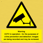 WT7855: Warning CCTV in operation - for the purposes of crime prevention and detection. Images are being recorded and may be reviewed.
