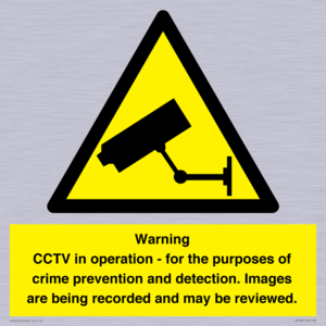 WT7855: Warning CCTV in operation - for the purposes of crime prevention and detection. Images are being recorded and may be reviewed.