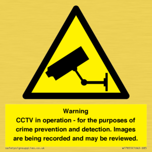 WT7855: Warning CCTV in operation - for the purposes of crime prevention and detection. Images are being recorded and may be reviewed.