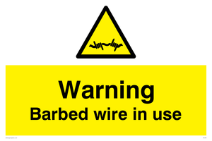 WU598: warning barbed wire in use
