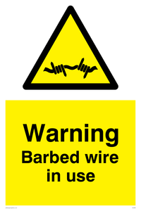 WU598: warning barbed wire in use