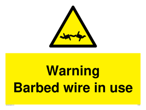 WU598: warning barbed wire in use