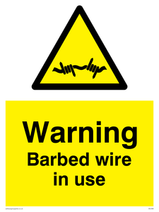 WU598: warning barbed wire in use
