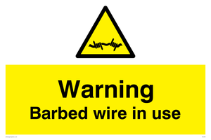 WU598: warning barbed wire in use