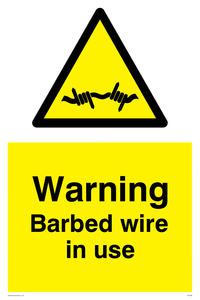 WU598: warning barbed wire in use