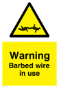 WU598: warning barbed wire in use