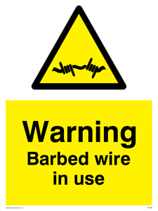 WU598: warning barbed wire in use