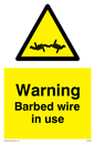 WU598: warning barbed wire in use