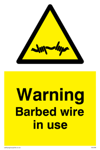 WU598: warning barbed wire in use