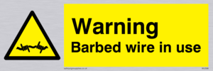 WU598: warning barbed wire in use