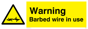 WU598: warning barbed wire in use