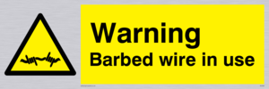 WU598: warning barbed wire in use